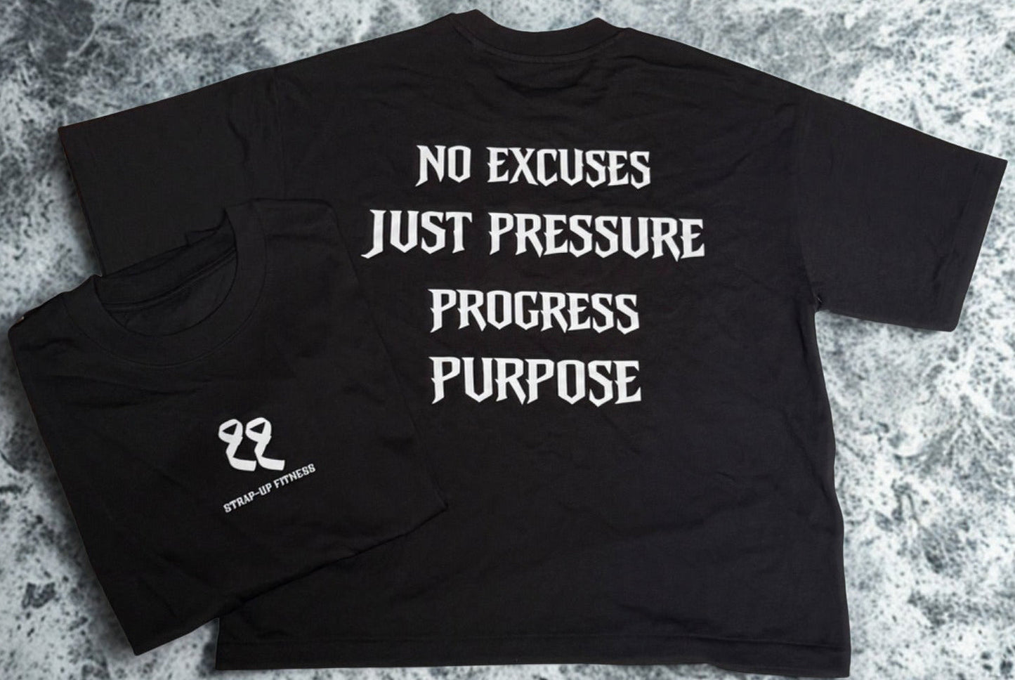 Black t-shirt with motivational text