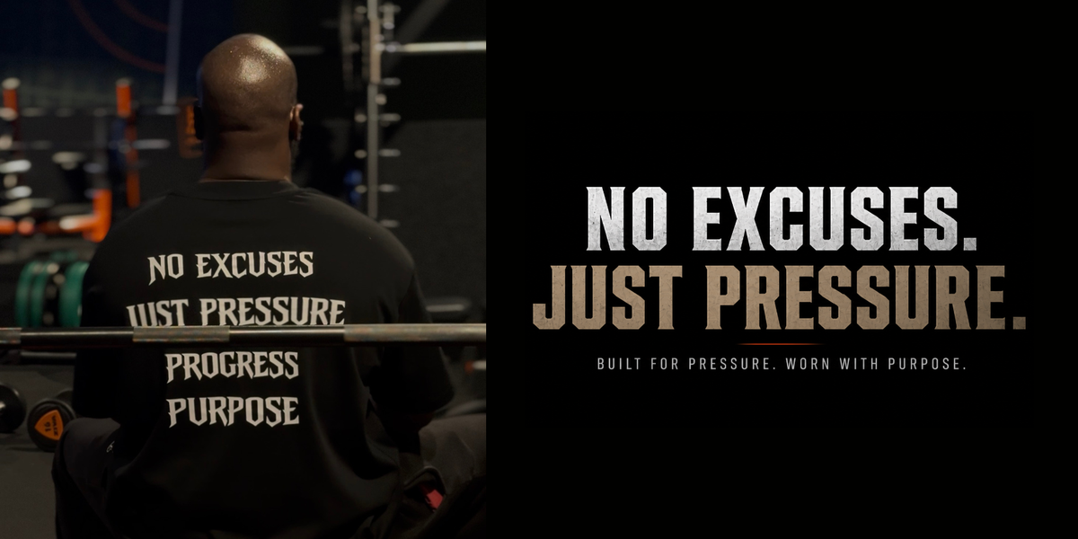 Strap-Up Fitness Pressure Tee worn during strength training
